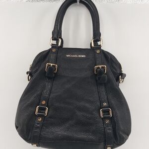 MICHAEL Michael Kors Black Leather Bedford Top Handle Bag